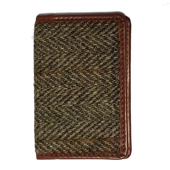 British Belt Company Harris Tweed Wool + Leather ID or Card Wallet - Picture 3 of 4